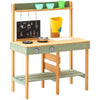 VEVOR Mud Kitchen for Kids, Wooden Toy Play Kitchen Set, Outdoor Toddler Grocery Store Playset, Pretend Play Kitchen with Planter Box, Stoves, Tank, Faucet, Blackboard, Cookware Pots and Accessories
