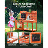 VEVOR Mud Kitchen for Kids, Wooden Toy Play Kitchen Set, Outdoor Toddler Grocery Store Playset for Boys & Girls, Pretend Play Kitchen with Stoves, Sink, Faucet, Blackboard, Cookware Pots, Accessories