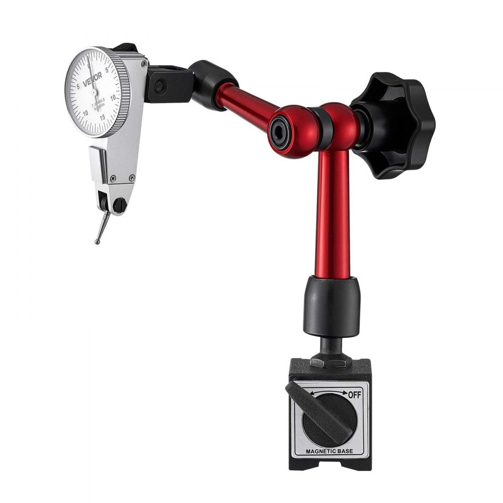 VEVOR Dial Test Indicator with Universal Magnetic Base and Storage Case, 0.0005 inch Accuracy, 0-0.03 inch Range, Micro Ball Handle for Narrow Area Measurement, Industrial Machining & Inspection