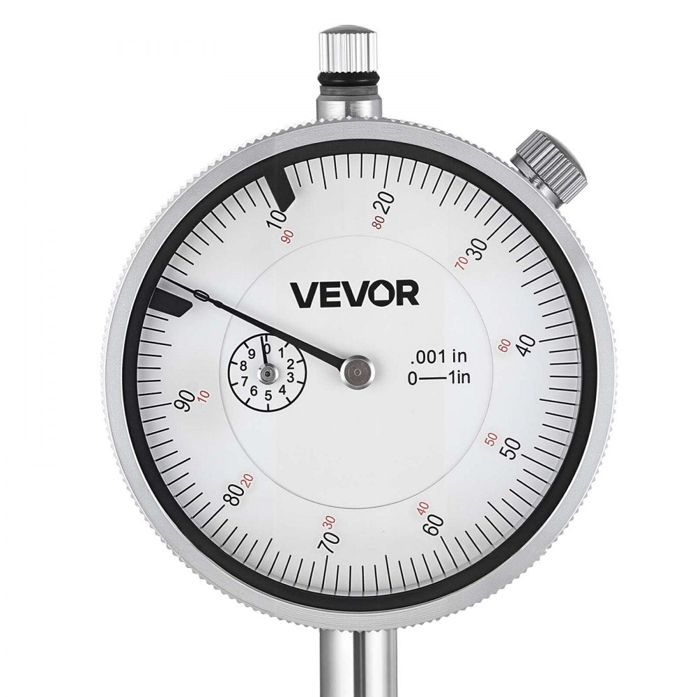 VEVOR Dial Test Indicator with 360-Degree Flexible Arm and 360-Degree Locking Pliers, 0.001 inch Accuracy, 0-1 inch Range, Professional for Machine Set-Up, Narrow Area Measurement, Storage Case