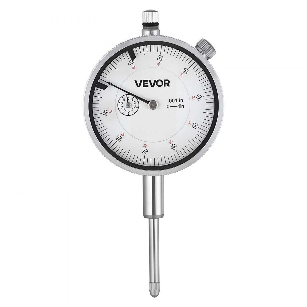 VEVOR Dial Test Indicator with Dual Rod Stand and Storage Case, 0.001 inch Accuracy, 0-1 inch Range, Fine Adjustable Long Arm, Non-Magnetic Centering Rods for Machine Set-Up, Narrow Area Measurement