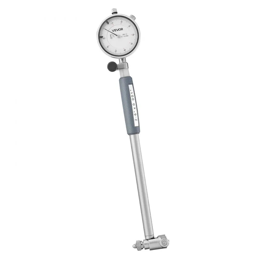 VEVOR Dial Test Indicator and Bore Gauge Measuring Tool Set, Dial Indicator 0.001 inch Accuracy, 2-6 inch Bore Range with Rod, Storage Case, Anvils for Industrial Machining Measurements