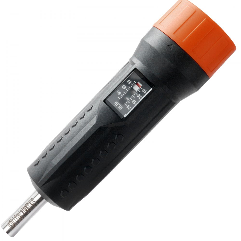VEVOR 1/4" Drive Torque Screwdriver Wrench Set | 10-70 in-lbs Torque Adjustment Range | 1 in-lb Increment Torque Screwdriver | Driver Bits Set with View Window, 12 Bits & Case, Magnetic Function