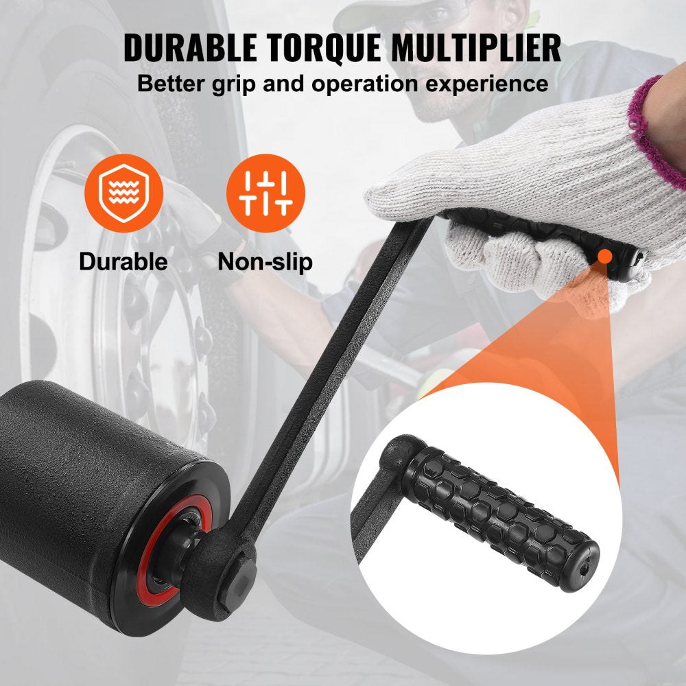VEVOR Torque Multiplier, 1 Inch Drive Lug Nut Wrench/Multiplier Heavy Duty Torque Multiplier Wrench Set, 1:64 6,800N.m Lug Nut Remover, Includes 4 Sockets (21-41mm) and Storage Case