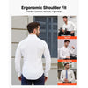 VEVOR Men's Button Up Shirt, Mens Long Sleeve Wrinkle-free Button Down Dress Shirts, Slim Fit Soft Stretch Fabric for Business Casual or Formal, Work, Wedding, Dinner, White, L Size