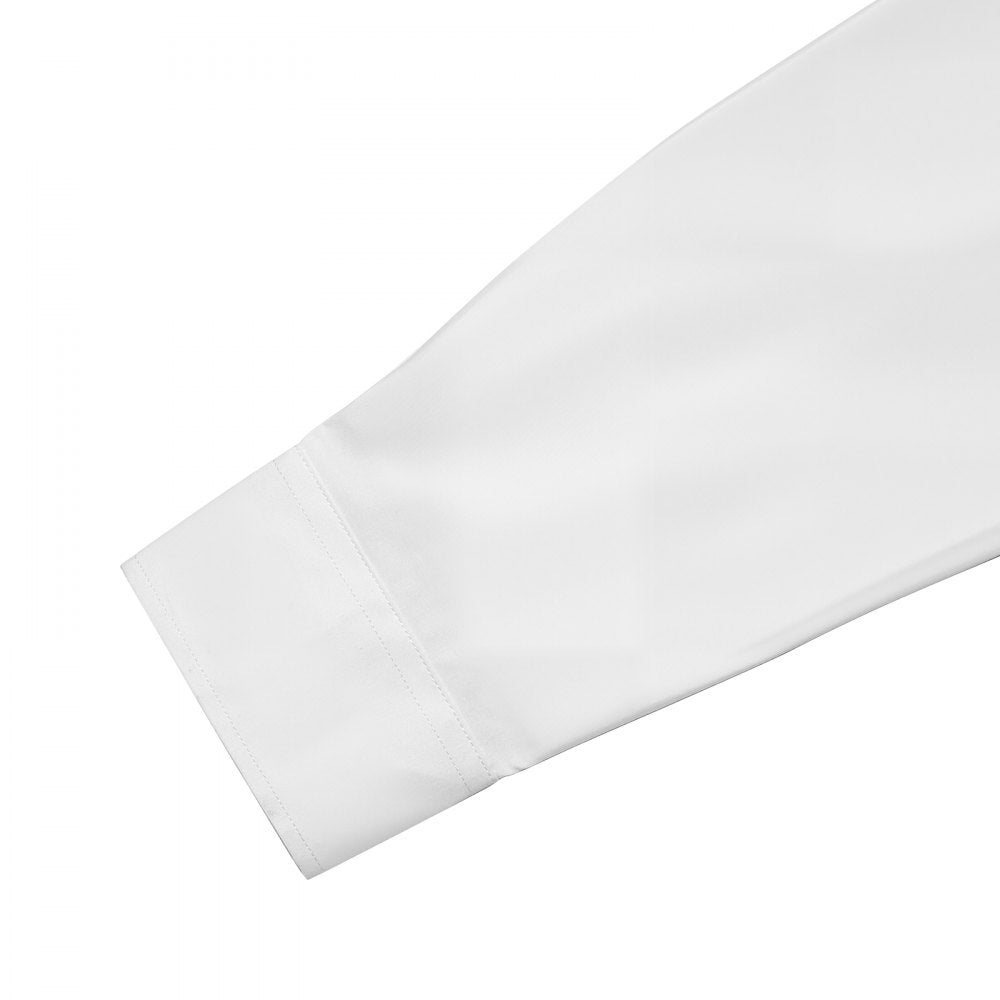 VEVOR Men's Button Up Shirt, Mens Long Sleeve Wrinkle-free Button Down Dress Shirts, Slim Fit Soft Stretch Fabric for Business Casual or Formal, Work, Wedding, Dinner, White, L Size
