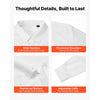 VEVOR Men's Button Up Shirt, Mens Long Sleeve Wrinkle-free Button Down Dress Shirts, Slim Fit Soft Stretch Fabric for Business Casual or Formal, Work, Wedding, Dinner, White, XL Size