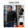 VEVOR Men's Button Up Shirt, Mens Long Sleeve Wrinkle-free Button Down Dress Shirts, Slim Fit Soft Stretch Fabric for Business Casual or Formal, Work, Wedding, Dinner, Black, L Size