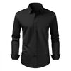 VEVOR Men's Button Up Shirt, Mens Long Sleeve Wrinkle-free Button Down Dress Shirts, Slim Fit Soft Stretch Fabric for Business Casual or Formal, Work, Wedding, Dinner, Black, L Size