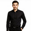 VEVOR Men's Button Up Shirt, Mens Long Sleeve Wrinkle-free Button Down Dress Shirts, Slim Fit Soft Stretch Fabric for Business Casual or Formal, Work, Wedding, Dinner, Black, XL Size