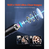VEVOR Endoscope Camera with 49.2FT Semi-Rigid Cable, 1920P HD Borescope for Android & IOS, Industrial Inspection Camera with Light - 8 LED, 2X Zoom, IP67 Waterproof Snake Camera for Auto, Plumbing