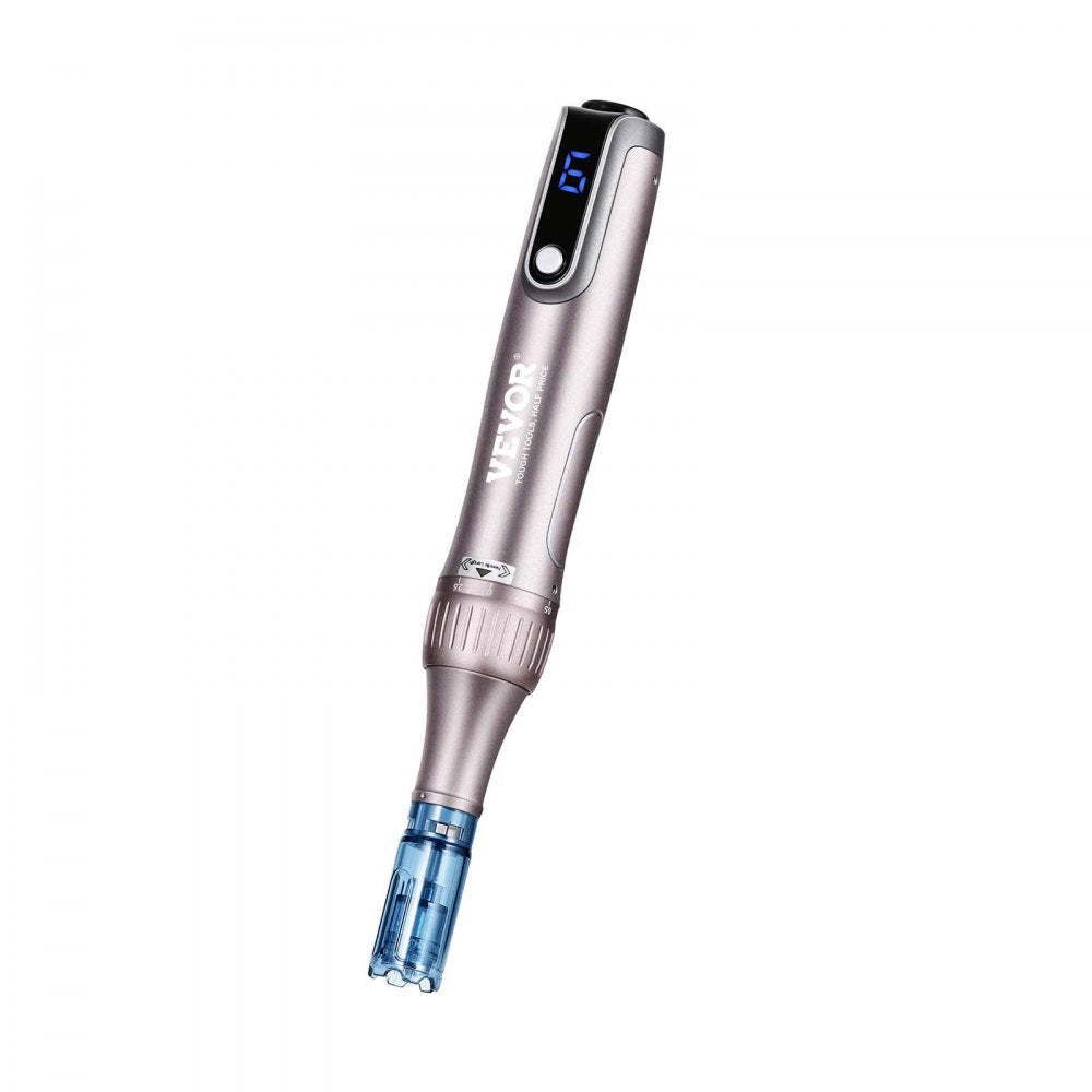 VEVOR Professional Microneedling Pen M8S, Electric Derma Pen with 12PCS Anti-Backflow Cartridges, 6 Variable Speed Skin Care Beauty Device with LCD Display and 0-2.5mm Adjustable Needle Length