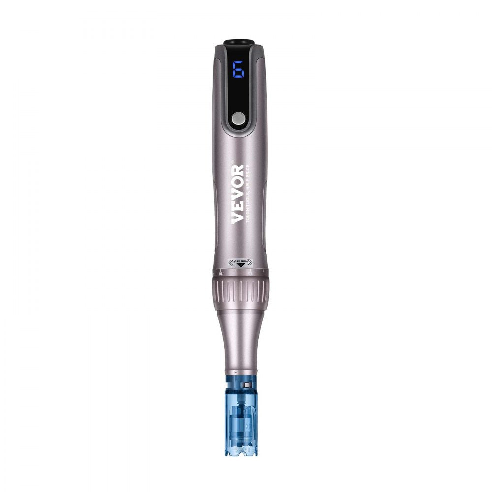 VEVOR Professional Microneedling Pen M8S, Electric Derma Pen with 12PCS Anti-Backflow Cartridges, 6 Variable Speed Skin Care Beauty Device with LCD Display and 0-2.5mm Adjustable Needle Length