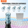 VEVOR Professional Microneedling Pen, Electric Derma Pen with 5PCS * 16Pin Disposable Cartridges, 6 Variable Speed Skin Care Beauty Device with LCD Display and 0-2.5mm Adjustable Needle Length