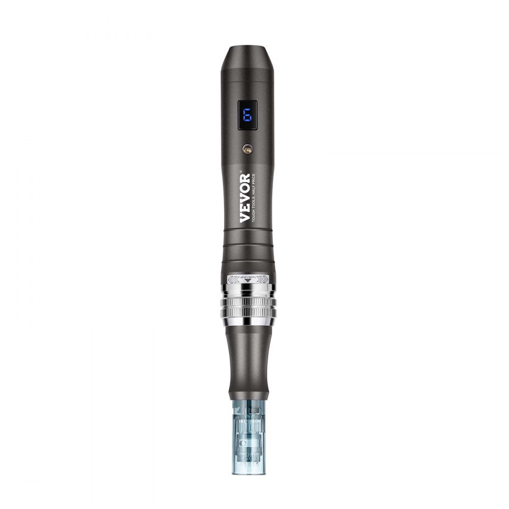 VEVOR Professional Microneedling Pen, Electric Derma Pen with 5PCS * 16Pin Disposable Cartridges, 6 Variable Speed Skin Care Beauty Device with LCD Display and 0-2.5mm Adjustable Needle Length