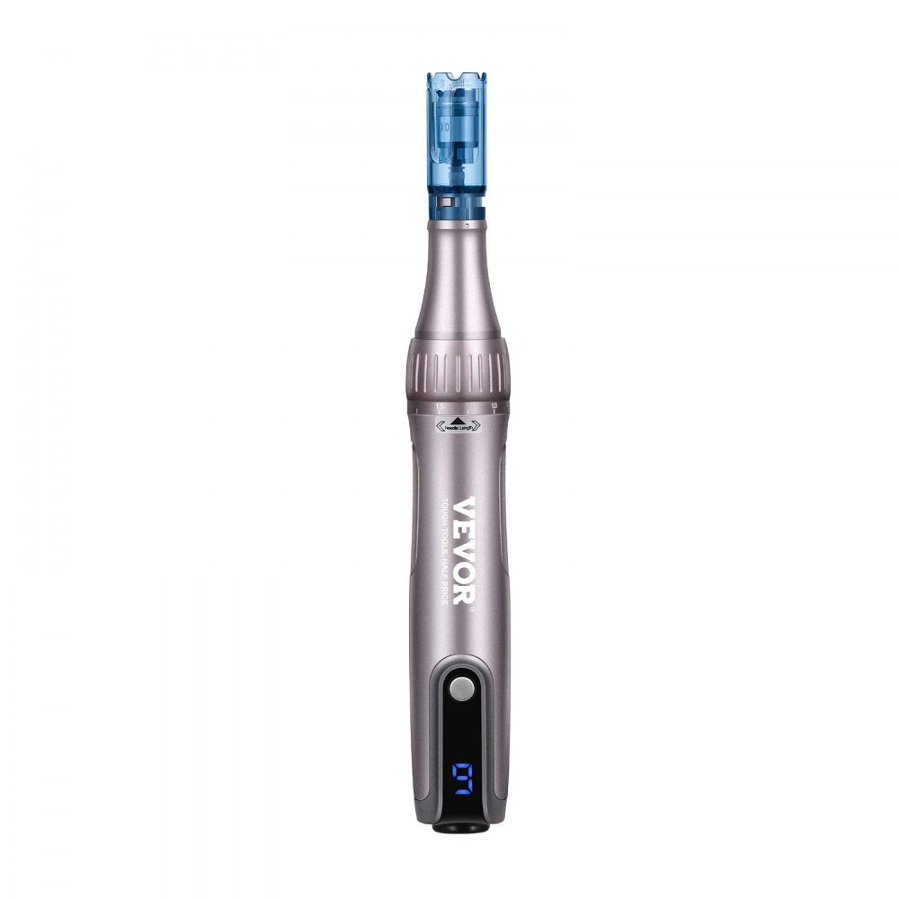 VEVOR Microneedling Pen M8S, Electric Derma Pen with 20PCS Anti-Backflow Cartridges, 6 Variable Speed Skin Care Beauty Device with LCD Display and 0-2.5mm Adjustable Needle Length