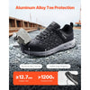 VEVOR Steel Toe Shoes for Men, US Size 9, Men’s Cushion Sport Safety Toe Athletic Work Shoe, Indestructible Safety Sneakers Lightweight,Breathable Industry Construction Work Shoes, Black