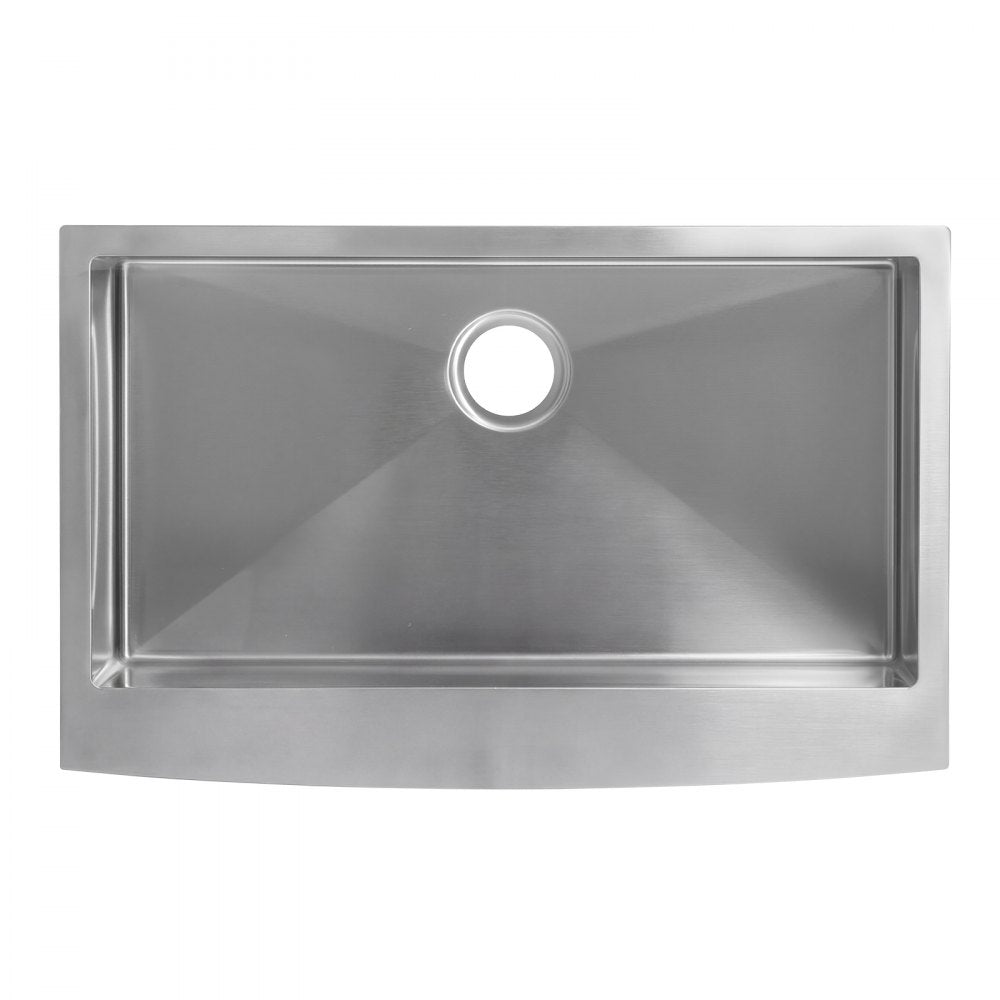 VEVOR 33-inch Kitchen Undermount Single Bowl Sinks, Stainless Steel Drop-In Farmhouse Basin with Accessories, Household Dishwasher Sinks for RV, Prep Kitchen, Laundry Room, Bar