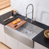VEVOR 33-inch Kitchen Undermount Single Bowl Sinks, Stainless Steel Drop-In Farmhouse Basin with Accessories, Household Dishwasher Sinks for RV, Prep Kitchen, Laundry Room, Bar