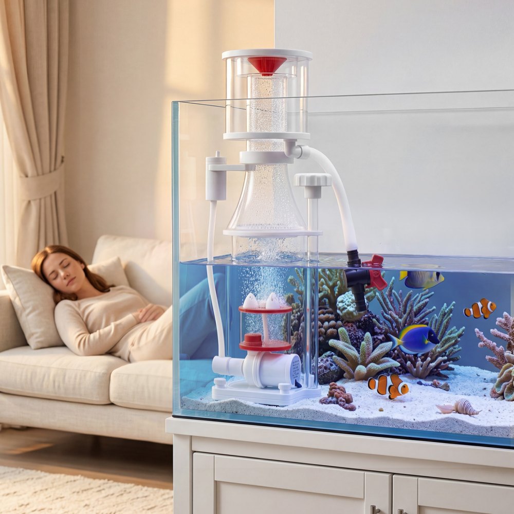 VEVOR Protein Skimmer for 53-106 Gal Saltwater Aquariums Internal with Pump, Protein Skimmer with DC Pinwheel Pump, Adjustable Control, Air Silencer, for 53-106 Gallon Saltwater Aquariums & Reef Tank