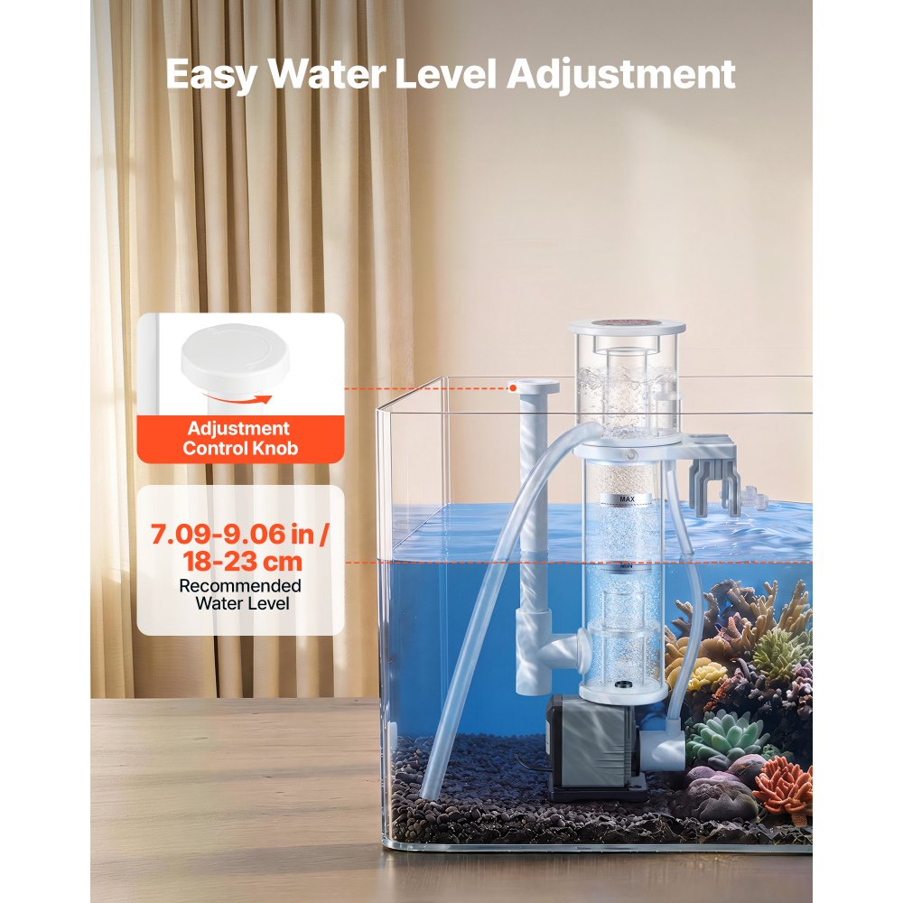 VEVOR Protein Skimmer for 20-30 Gal Saltwater Aquarium Hang On with DC Pump, Protein Skimmer with DC Pinwheel Pump, Adjustable Control, for 20-30 Gallon Small Saltwater Aquariums & Reef Tank Fish Tank
