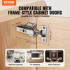 VEVOR Cabinet Hinges, 40 Packs Full Overlay Kitchen Cabinet Door Hinges, 100 Degree Opening Angel Soft Close Concealed Cupboard Hinges for Framed + Frameless Cabinet Type, with Mounting Screws