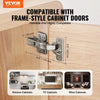 VEVOR Cabinet Hinges, 50 Packs Full Overlay Kitchen Cabinet Door Hinges, 100 Degree Opening Angel Soft Close Concealed Cupboard Hinges for Frameless Cabinet Type, with Mounting Screws