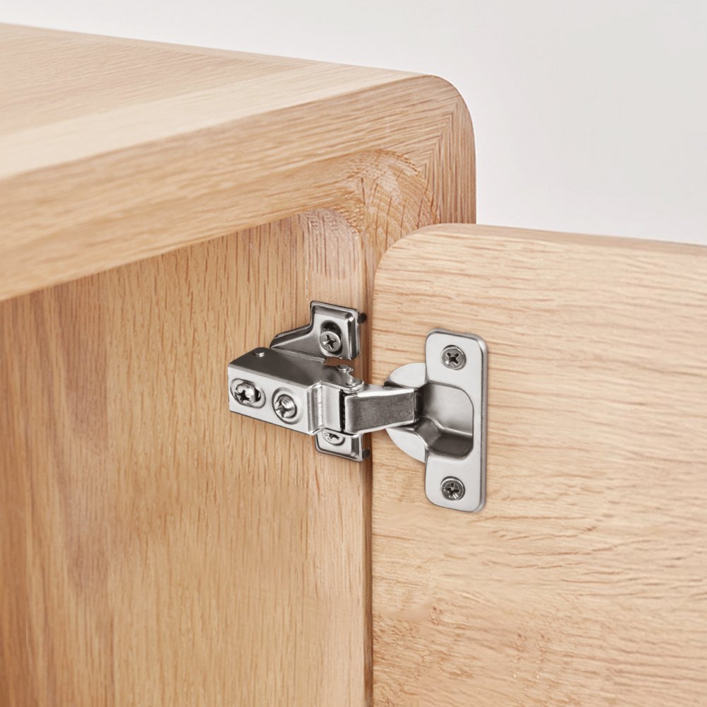 VEVOR Cabinet Hinges, 60 Packs Partial Overlay Kitchen Cabinet Door Hinges, 100 Degree Opening Angel Soft Close Concealed Cupboard Hinges for Framed + Frameless Cabinet Type, with Mounting Screws