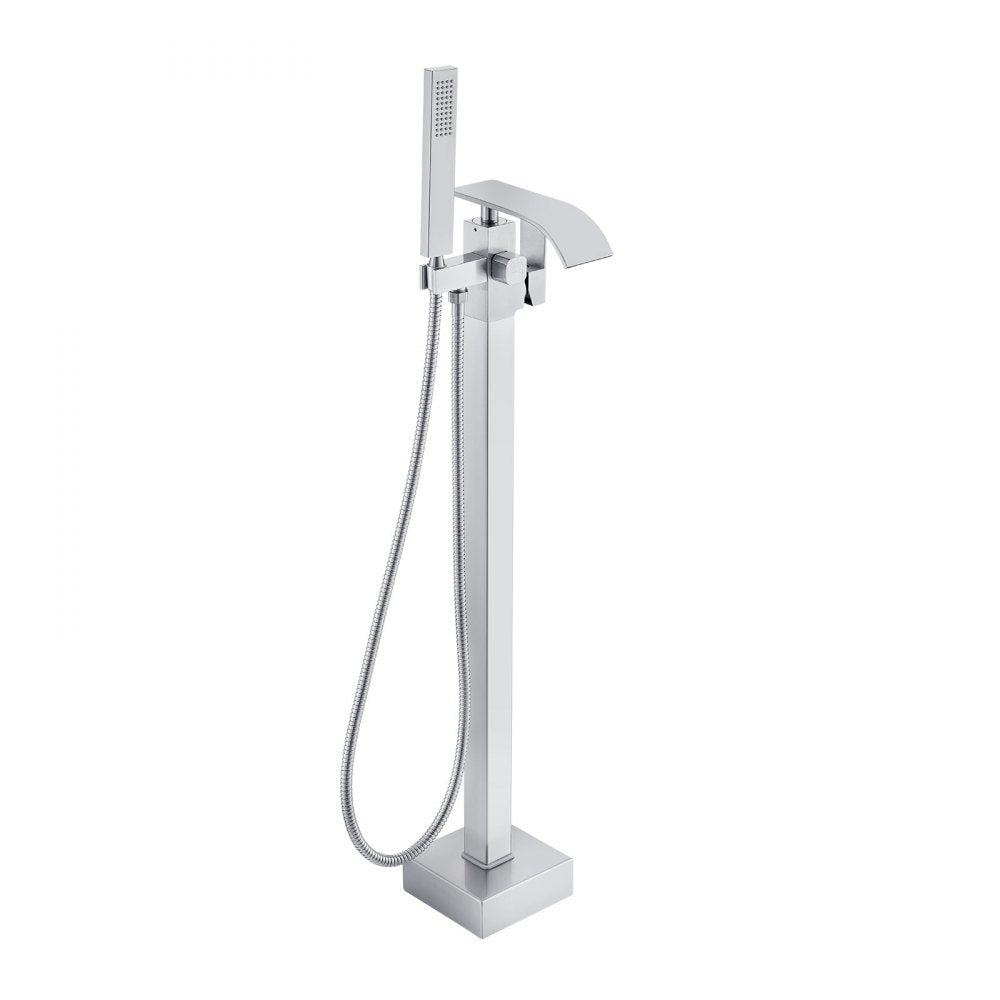 VEVOR Freestanding Bathtub Faucet, Floor Mount, Freestanding Tub Filler, Shower Mixer Taps, Two Water Modes, 360° Swivel Spout, for Bathing & Showering Pet Bathing Cleaning Drains Toilet Flushing
