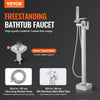 VEVOR Freestanding Bathtub Faucet, Floor Mount, Freestanding Tub Filler, Shower Mixer Taps, Two Water Modes, 360° Swivel Spout, for Bathing & Showering Pet Bathing Cleaning Drains Toilet Flushing