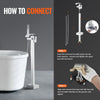 VEVOR Freestanding Bathtub Faucet, Floor Mount, Freestanding Tub Filler, Shower Mixer Taps, Two Water Modes, 360° Swivel Spout, for Bathing & Showering Pet Bathing Cleaning Drains Toilet Flushing