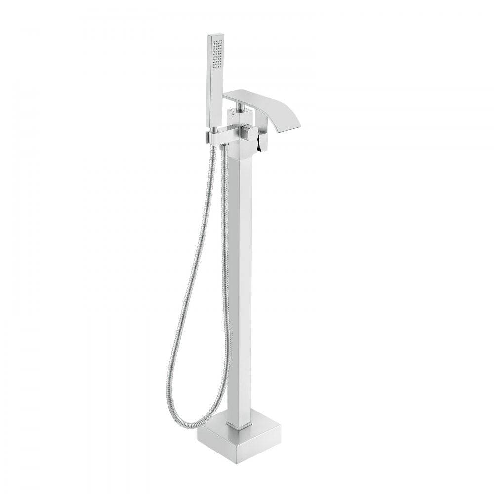 VEVOR Freestanding Bathtub Faucet, Floor Mount, Freestanding Tub Filler, Shower Mixer Taps, Two Water Modes, 360° Swivel Spout, for Bathing & Showering Pet Bathing Cleaning Drains Toilet Flushing