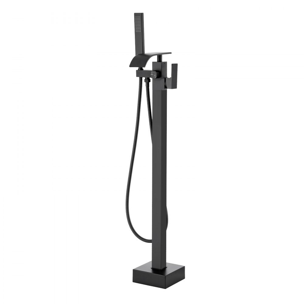 VEVOR Freestanding Bathtub Faucet, Floor Mount, Freestanding Tub Filler, Shower Mixer Taps, Two Water Modes, 360° Swivel Spout, for Bathing & Showering Pet Bathing Cleaning Drains Toilet Flushing