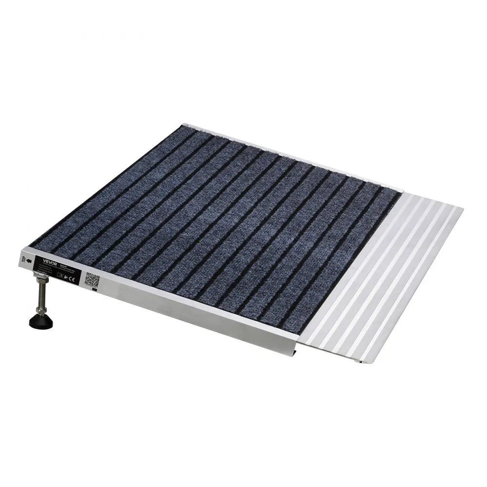 VEVOR Threshold Ramp for Doorways, 24 x 35.8 in, Platform Aluminum Wheelchair Ramp with Adjustable Height, Non-Slip Door Threshold Ramps, 800 lbs Load Capacity, for Home Steps, Wheelchairs, Walkers
