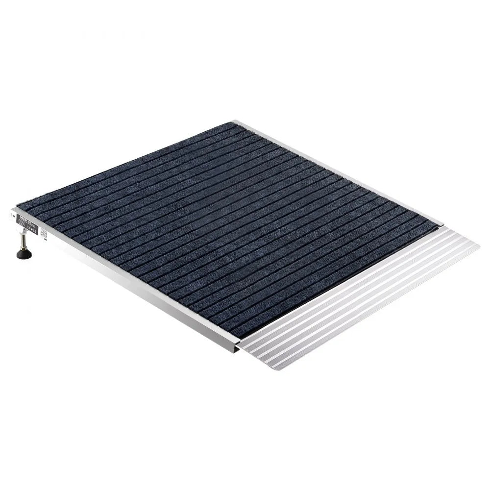 VEVOR Threshold Ramp for Doorways, 24 x 35.8 in, Platform Aluminum Wheelchair Ramp with Adjustable Height, Non-Slip Door Threshold Ramps, 800 lbs Load Capacity, for Home Steps, Wheelchairs, Walkers