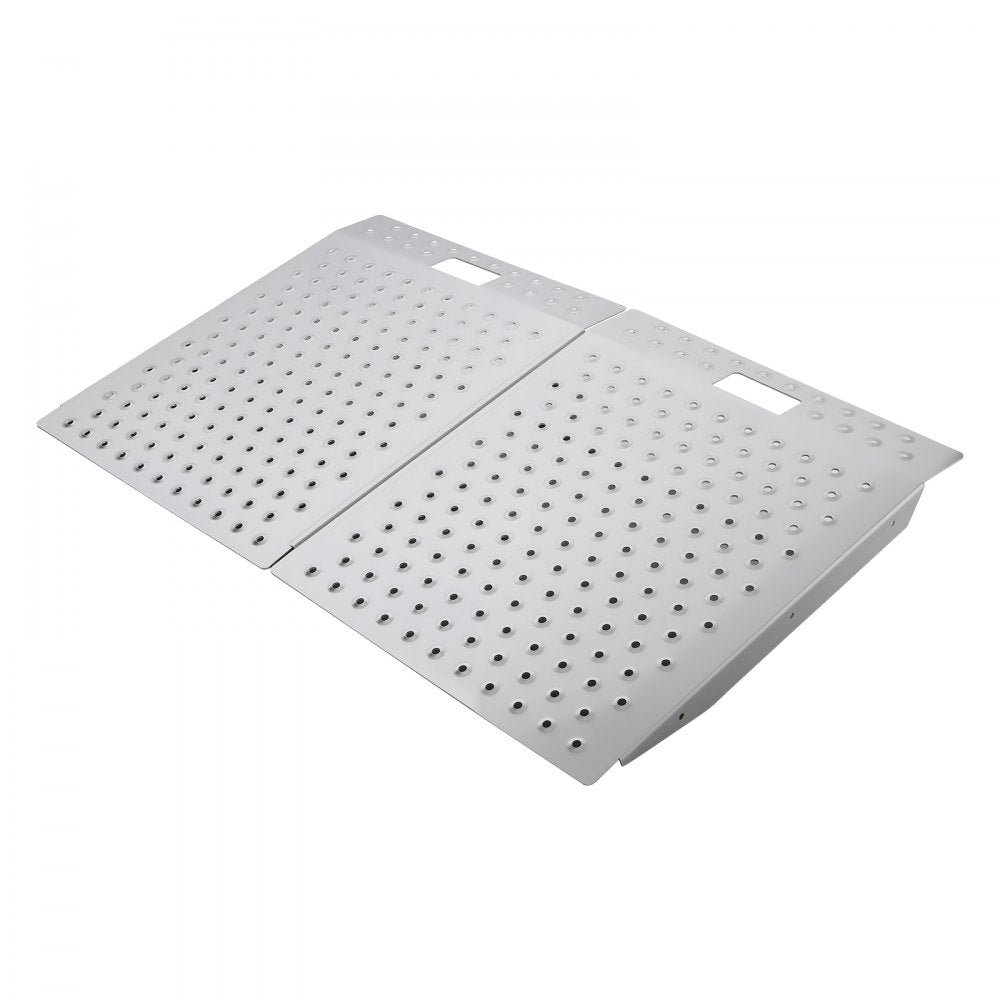 VEVOR Threshold Ramp for Doorways, 29.5 x 24.3 in, Platform Aluminum Wheelchair Ramp, Non-Slip Door Threshold Ramps, 750 lbs Load Capacity, for Home Steps, Curbs, Wheelchairs, Walkers, Scooter, Carts
