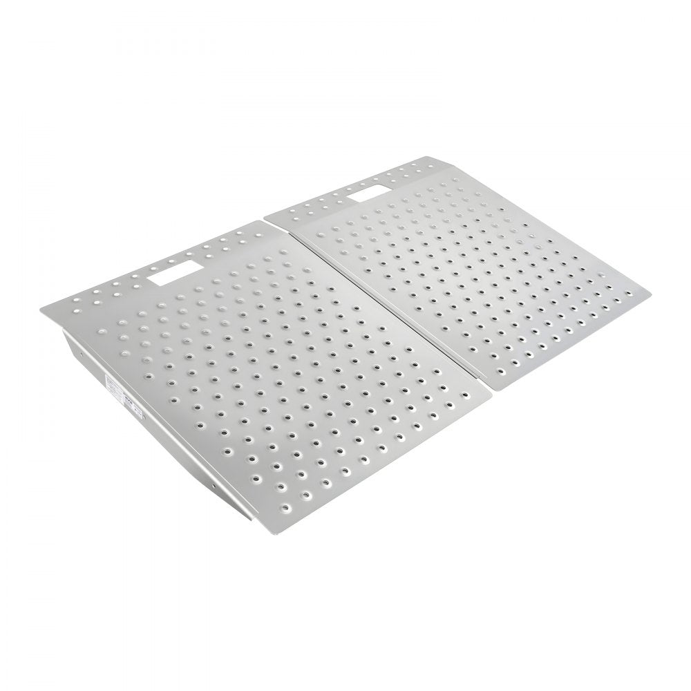 VEVOR Threshold Ramp for Doorways, 29.5 x 24.3 in, Platform Aluminum Wheelchair Ramp, Non-Slip Door Threshold Ramps, 750 lbs Load Capacity, for Home Steps, Curbs, Wheelchairs, Walkers, Scooter, Carts