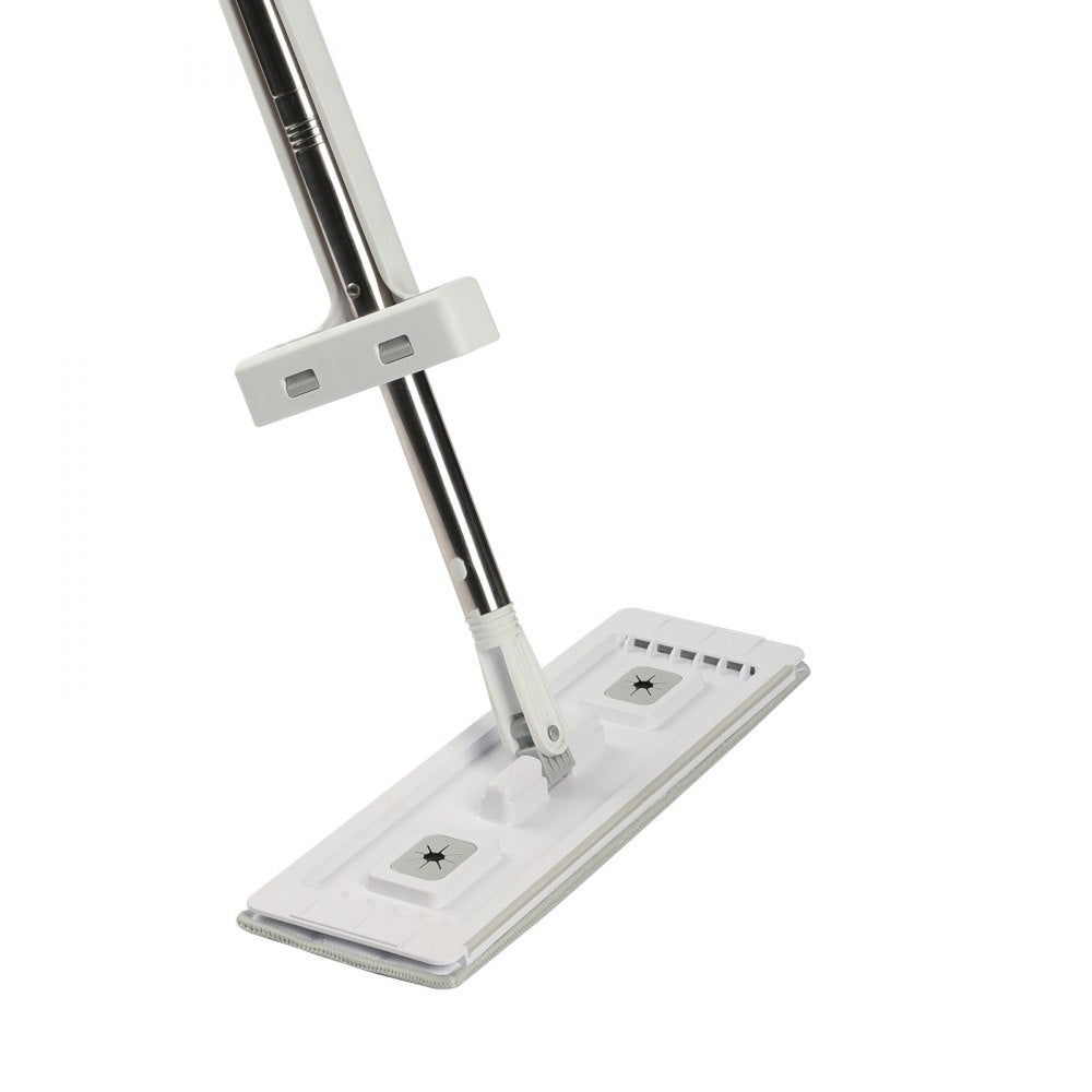 VEVOR Flat Mop, Self Wringing, Microfiber Floor Mop with 4 Reusable & Washable Mop Pads for Dry & Wet Floor Cleaning, Microfiber Flat Mop with Stainless Steel Handle for Hardwood Laminate Tile Vinyl