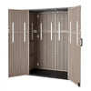 VEVOR Outdoor Storage Shed 59 Cu Ft Vertical Resin Storage Cabinet Brown, for Garage, Backyard Patio Accessories and Garden Tools, Waterproof Outside Lawn Mower Shed with Lockable Doors and Floor