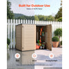 VEVOR Outdoor Storage Shed 48 Cu Ft Horizontal Resin Storage Cabinet Brown, for Garage, Backyard Patio Accessories and Garden Tools, Waterproof Outside Lawn Mower Shed with Lockable Doors and Floor