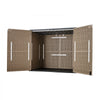 VEVOR Outdoor Storage Shed 48 Cu Ft Horizontal Resin Storage Cabinet Brown, for Garage, Backyard Patio Accessories and Garden Tools, Waterproof Outside Lawn Mower Shed with Lockable Doors and Floor