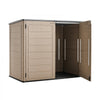 VEVOR Outdoor Storage Shed 48 Cu Ft Horizontal Resin Storage Cabinet Brown, for Garage, Backyard Patio Accessories and Garden Tools, Waterproof Outside Lawn Mower Shed with Lockable Doors and Floor