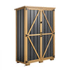 VEVOR Outdoor Storage Shed, 46.06" x 62.99" Wood & Metal Garden Tool Shed with Lockable Doors & Sloped Roof, Waterproof Outside Storage Cabinet with Shelves/Floor for Backyard Patio Lawn, Black/Brown