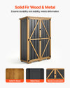 VEVOR Outdoor Storage Shed, 46.06" x 62.99" Wood & Metal Garden Tool Shed with Lockable Doors & Sloped Roof, Waterproof Outside Storage Cabinet with Shelves/Floor for Backyard Patio Lawn, Black/Brown