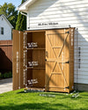 VEVOR Outdoor Storage Shed, 49.41" x 63.98" Wood Garden Tool Shed with Lockable Doors & Sloped Roof, Waterproof Outside Storage Cabinet with Shelves & Floor Included for Backyard Patio Lawn, Brown