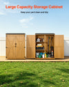 VEVOR Outdoor Storage Shed, 49.41" x 63.98" Wood Garden Tool Shed with Lockable Doors & Sloped Roof, Waterproof Outside Storage Cabinet with Shelves & Floor Included for Backyard Patio Lawn, Brown