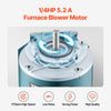 VEVOR 1/4HP Furnace Blower Motor 1725RPM, 115V 5.2A Belt Drive Blower Motor Single Phase - 0.39" Shaft Diameter, 0.78" Shaft Length, CW/CCW Rotation