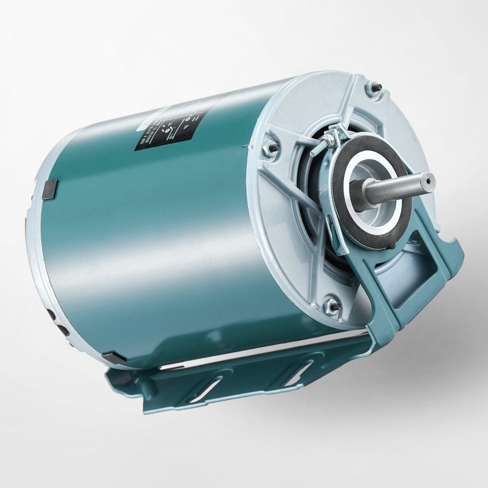 VEVOR 1/4HP Furnace Blower Motor 1725RPM, 115V 5.2A Belt Drive Blower Motor Single Phase - 0.39" Shaft Diameter, 0.78" Shaft Length, CW/CCW Rotation