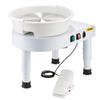 VEVOR Pottery Wheel, 11 in Ceramic Wheel Forming Machine, 60-300 RPM Speed Adjustable Foot Pedal, Adjustable Lift Leg, Detachable Basin, Complete Tool Accessory Kit for Work Art Craft DIY, White