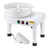 VEVOR Pottery Wheel, 11 in Ceramic Wheel Forming Machine, 60-300 RPM Speed Adjustable Foot Pedal, Adjustable Lift Leg, Detachable Basin, Complete Tool Accessory Kit for Work Art Craft DIY, White